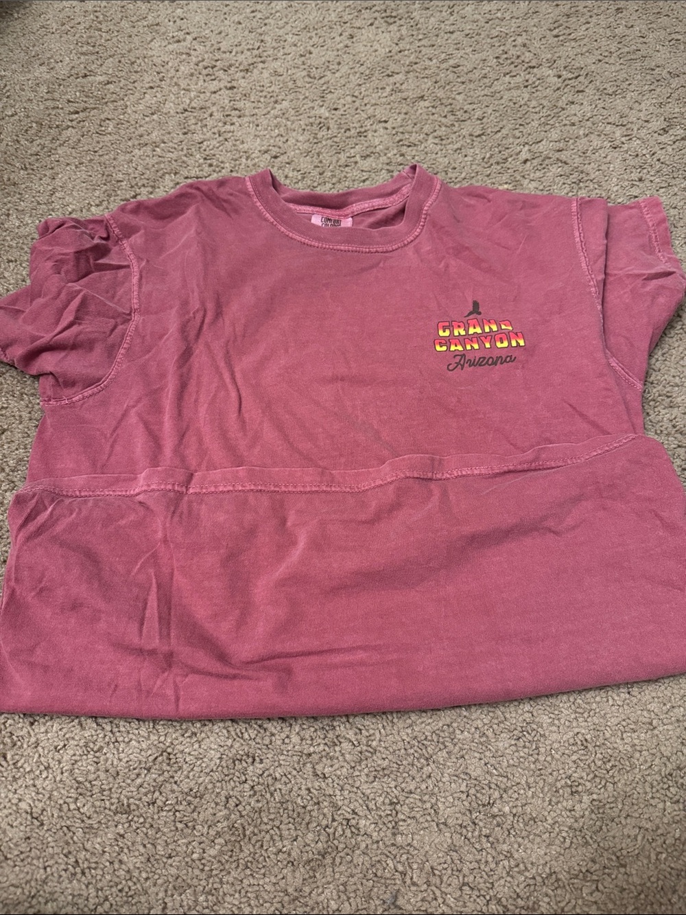 Comfort Colors Washed Maroon Grand Canyon Graphic Short Sleeve Tee